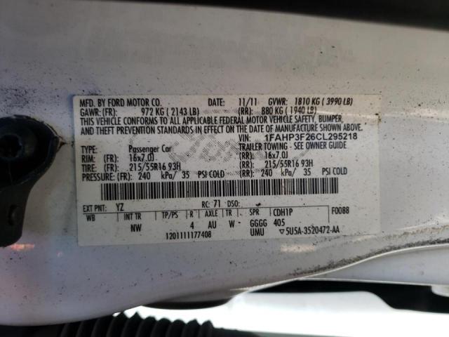 Photo 10 from auction – 2012 FORD FOCUS SE with VIN 1FAHP3F26CL295218
