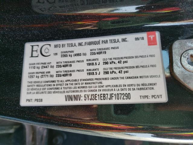 Photo 10 from auction – 2018 TESLA MODEL 3 with VIN 5YJ3E1EB7JF107290