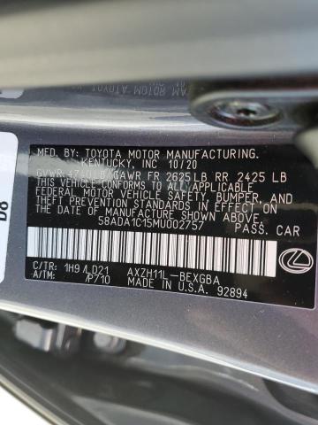 Photo 10 from auction – 2021 LEXUS ES 300H with VIN 58ADA1C15MU002757