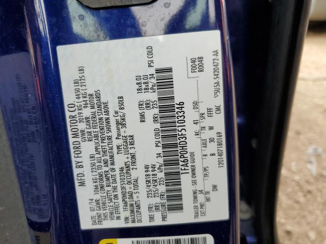 Photo 10 from auction – 2015 FORD FUSION SE with VIN 1FA6P0HD3F5103346