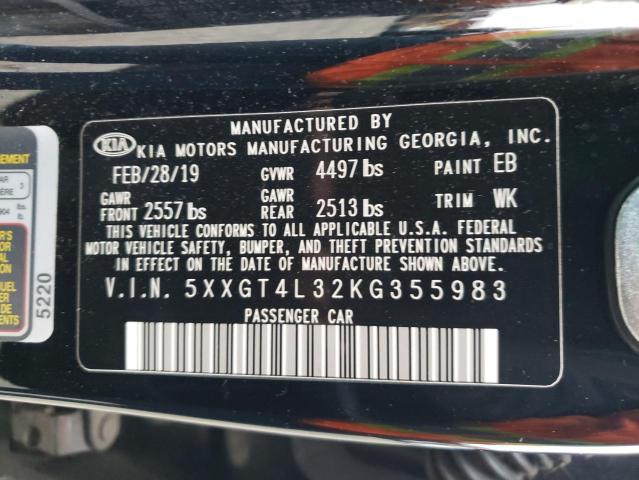 Photo 10 from auction – 2019 KIA OPTIMA with VIN 5XXGT4L32KG355983