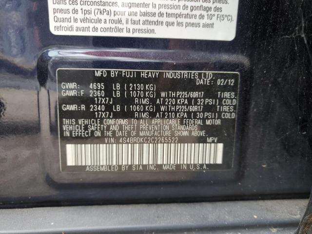 Снимка 10 от търг – 2012 SUBARU OUTBACK 3. с VIN 4S4BRDKC2C2265522