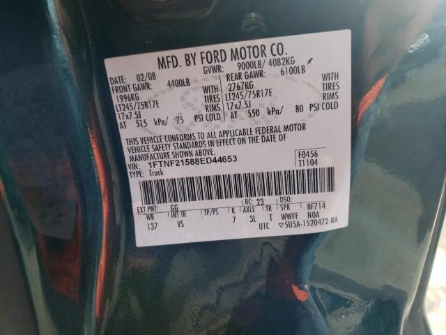 Photo 10 from auction – 2008 FORD F250 SUPER with VIN 1FTNF21588ED44653