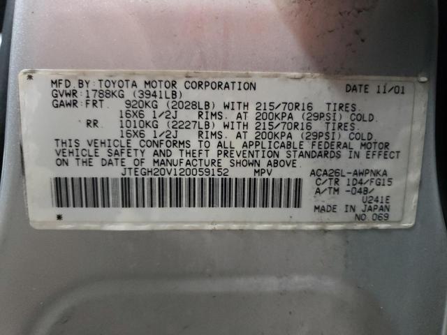Photo 10 from auction – 2002 TOYOTA RAV4 with VIN JTEGH20V120059152