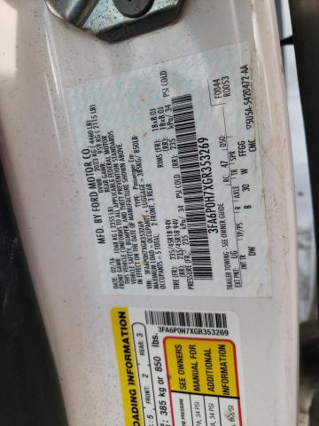 Photo 10 from auction – 2016 FORD FUSION SE with VIN 3FA6P0H7XGR353269