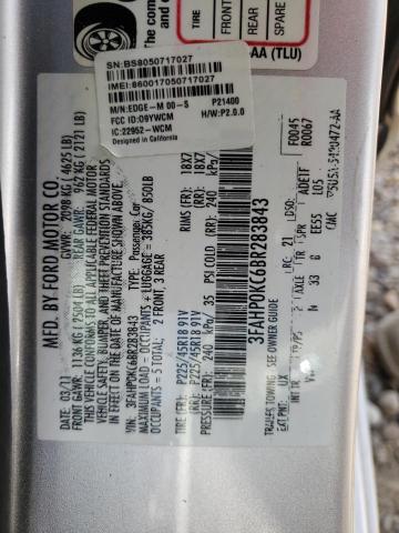 Photo 10 from auction – 2011 FORD FUSION SPO with VIN 3FAHP0KC6BR283843