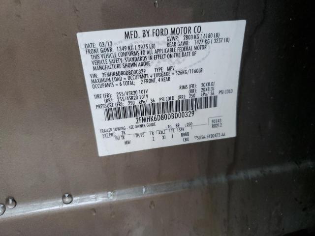 Photo 10 from auction – 2013 FORD FLEX LIMIT with VIN 2FMHK6D80DBD00329