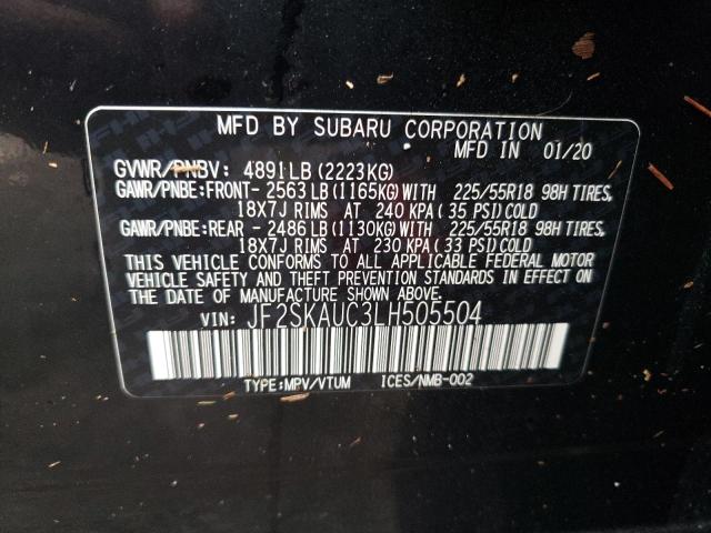 Photo 14 from auction – 2020 SUBARU FORESTER L with VIN JF2SKAUC3LH505504