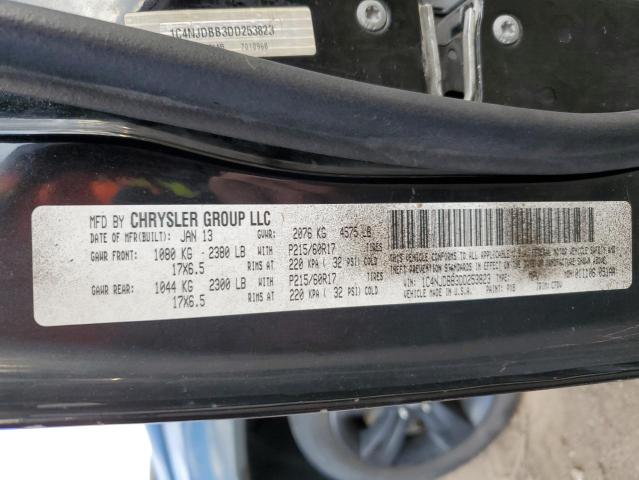 Photo 10 from auction – 2013 JEEP COMPASS SP with VIN 1C4NJDBB3DD253823