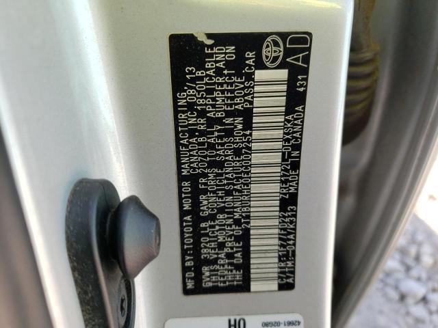 Photo 10 from auction – 2014 TOYOTA COROLLA L with VIN 2T1BURHE0EC007254