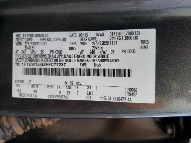 Photo 10 from auction – 2015 FORD F150 SUPER with VIN 1FTEW1EG2FFC77237