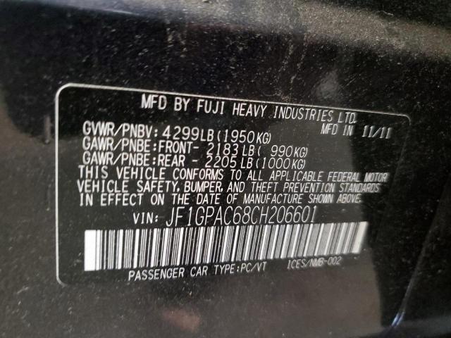 Photo 10 from auction – 2012 SUBARU IMPREZA PR with VIN JF1GPAC68CH206601