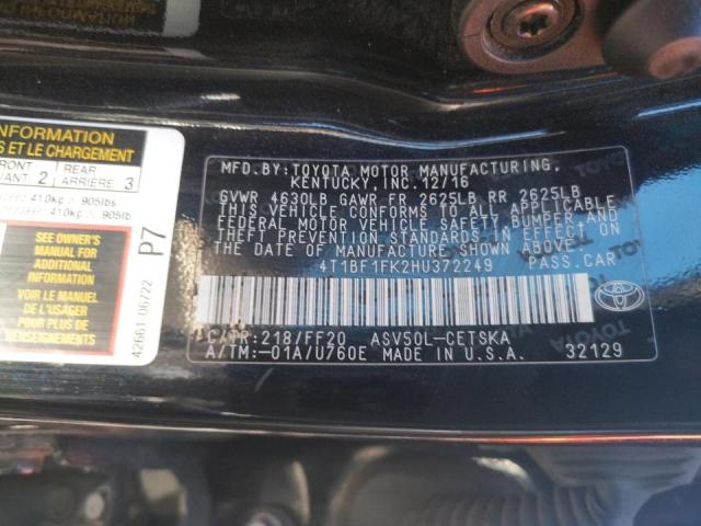 Photo 10 from auction – 2017 TOYOTA CAMRY LE with VIN 4T1BF1FK2HU372249