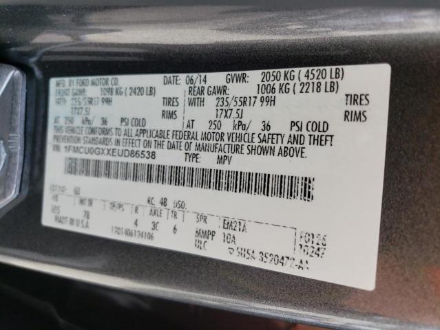 Photo 10 from auction – 2014 FORD ESCAPE SE with VIN 1FMCU0GXXEUD86538
