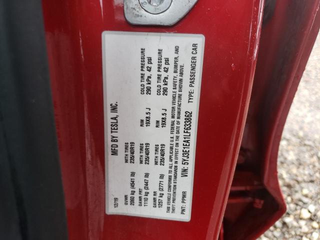 Photo 10 from auction – 2020 TESLA MODEL 3 with VIN 5YJ3E1EA1LF633862