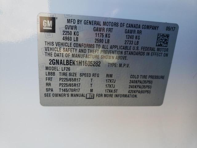 Photo 10 from auction – 2017 CHEVROLET EQUINOX LS with VIN 2GNALBEK1H1605282