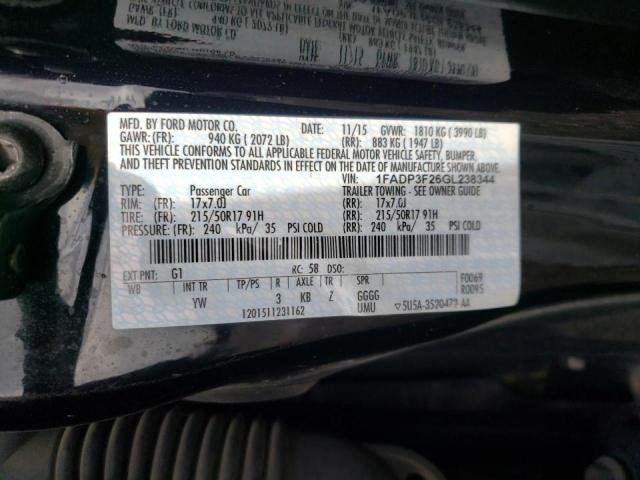 Photo 10 from auction – 2016 FORD FOCUS SE with VIN 1FADP3F26GL238344
