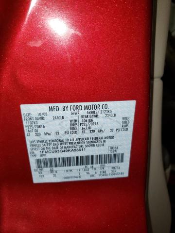 Photo 10 from auction – 2009 FORD ESCAPE XLT with VIN 1FMCU93G49KA58611