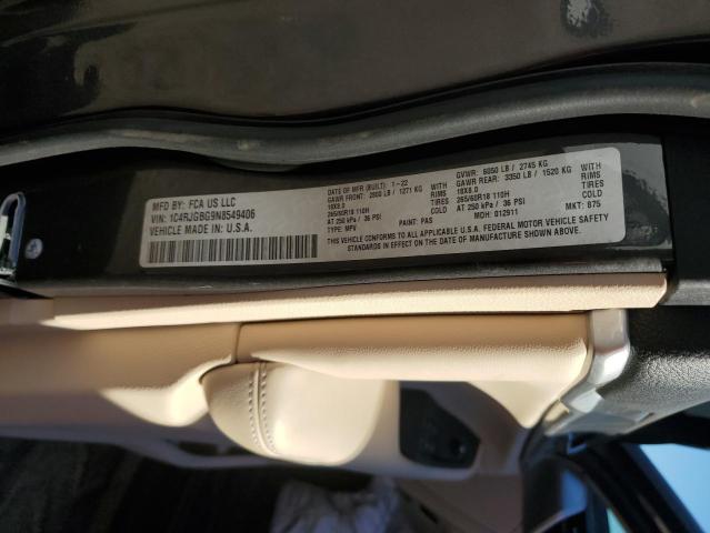 Photo 10 from auction – 2022 JEEP GRAND CHER with VIN 1C4RJGBG9N8549406