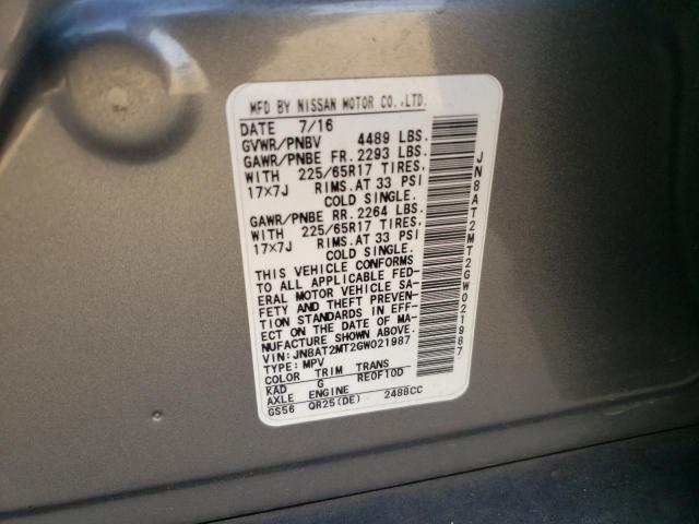 Photo 10 from auction – 2016 NISSAN ROGUE S with VIN JN8AT2MT2GW021987