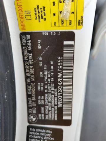 Photo 10 from auction – 2008 BMW X3 3.0SI with VIN WBXPC93428WJ19656