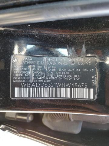 Photo 10 from auction – 1998 BMW 528 I AUTO with VIN WBADD6321WBW45675