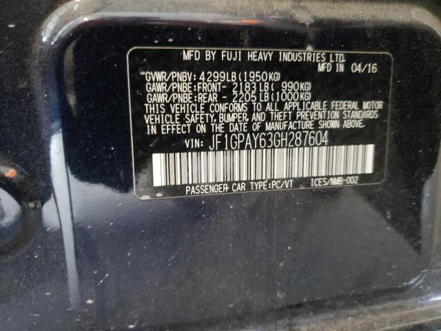 Photo 10 from auction – 2016 SUBARU IMPREZA SP with VIN JF1GPAY63GH287604