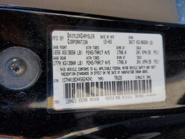Photo 10 from auction – 2004 DODGE RAM 1500 S with VIN 1D7HA18DX4S624241