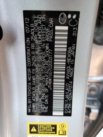 Photo 10 from auction – 2013 LEXUS ES 300H with VIN JTHBW1GG7D2003177