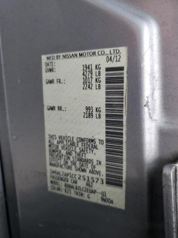 Photo 10 from auction – 2012 NISSAN ALTIMA BAS with VIN 1N4AL2AP1CC251573