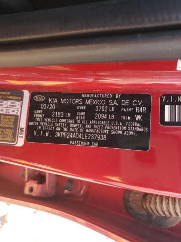 Photo 10 from auction – 2020 KIA FORTE FE with VIN 3KPF24AD4LE237938