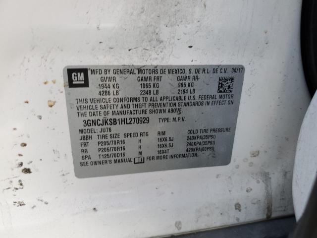 Photo 10 from auction – 2017 CHEVROLET TRAX LS with VIN 3GNCJKSB1HL270929