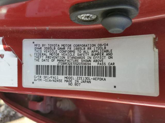 Photo 10 from auction – 2005 TOYOTA COROLLA CE with VIN JTDBR32E552059694