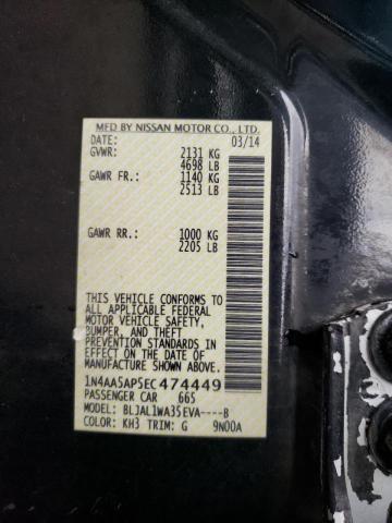 Photo 10 from auction – 2014 NISSAN MAXIMA S with VIN 1N4AA5AP5EC474449