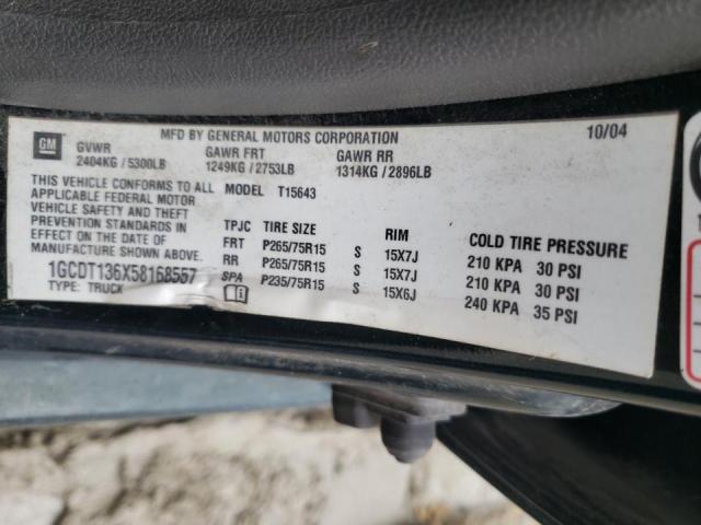 Photo 10 from auction – 2005 CHEVROLET COLORADO with VIN 1GCDT136X58168557
