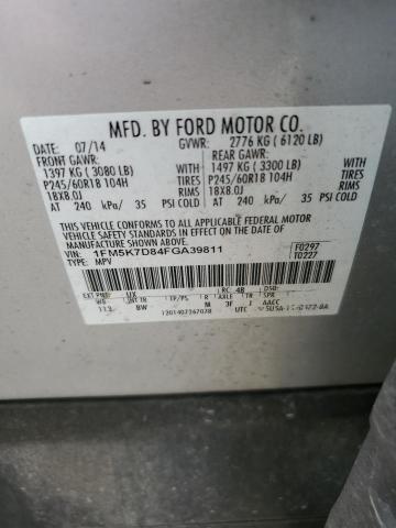 Photo 10 from auction – 2015 FORD EXPLORER X with VIN 1FM5K7D84FGA39811