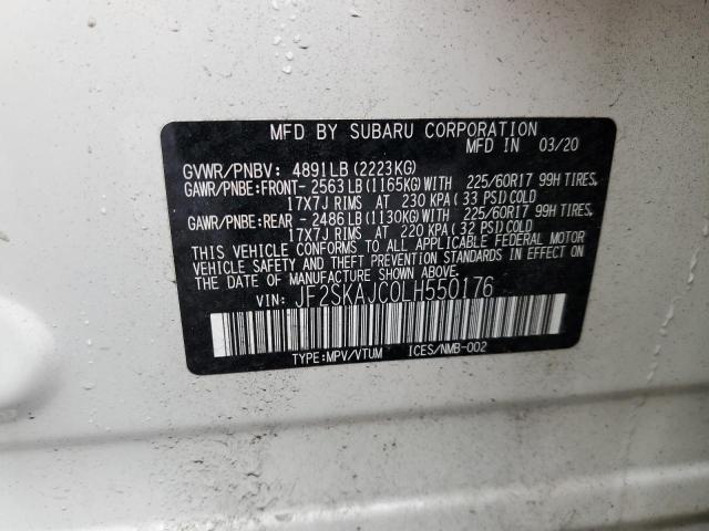 Photo 10 from auction – 2020 SUBARU FORESTER P with VIN JF2SKAJC0LH550176