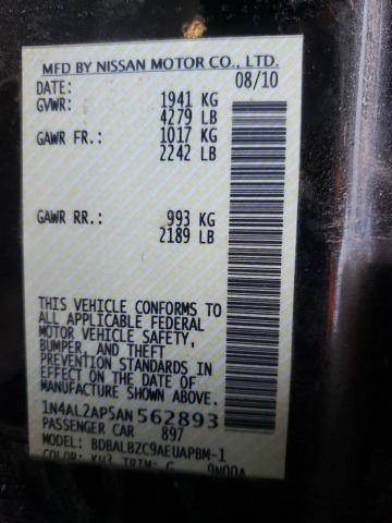 Photo 10 from auction – 2010 NISSAN ALTIMA BAS with VIN 1N4AL2AP5AN562893
