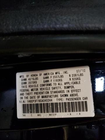 Photo 10 from auction – 2012 HONDA ACCORD EX with VIN 1HGCP3F78CA040244