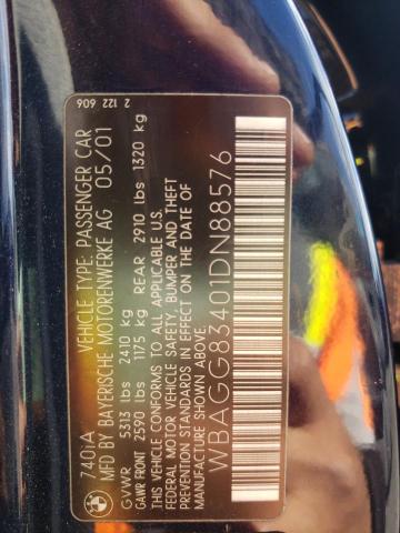 Photo 10 from auction – 2001 BMW 740 I AUTO with VIN WBAGG83401DN88576