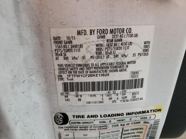 Photo 10 from auction – 2011 FORD F150 SUPER with VIN 1FTFW1CF2BKE13625