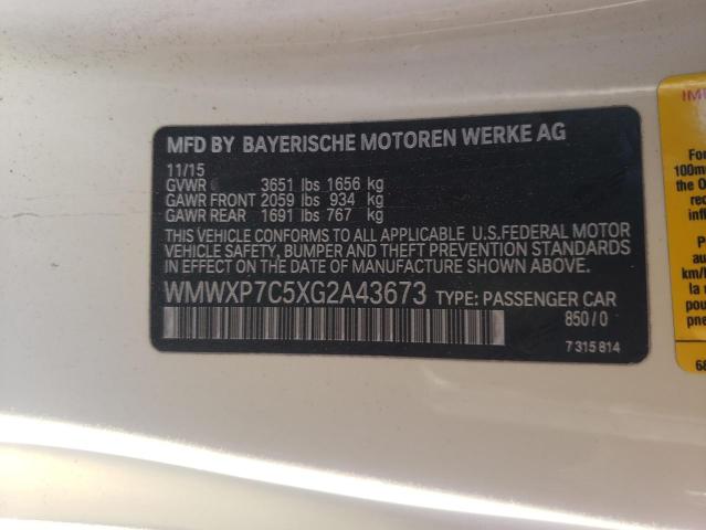 Photo 10 from auction – 2016 MINI COOPER S with VIN WMWXP7C5XG2A43673