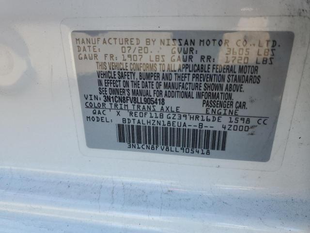 Photo 10 from auction – 2020 NISSAN VERSA SR with VIN 3N1CN8FV8LL905418
