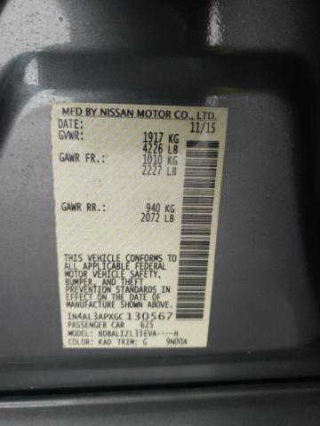 Photo 10 from auction – 2016 NISSAN ALTIMA 2.5 with VIN 1N4AL3APXGC130567