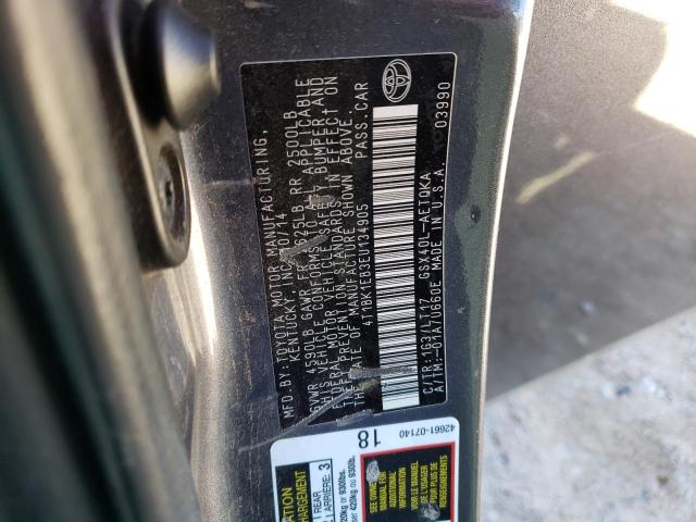 Photo 10 from auction – 2014 TOYOTA AVALON BAS with VIN 4T1BK1EB3EU134905