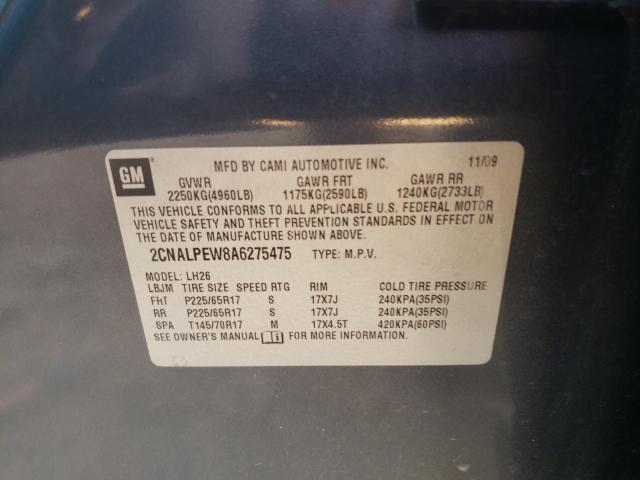 Photo 10 from auction – 2010 CHEVROLET EQUINOX LT with VIN 2CNALPEW8A6275475