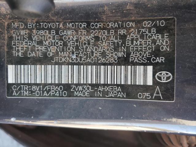 Photo 10 from auction – 2010 TOYOTA PRIUS with VIN JTDKN3DU5A0126283