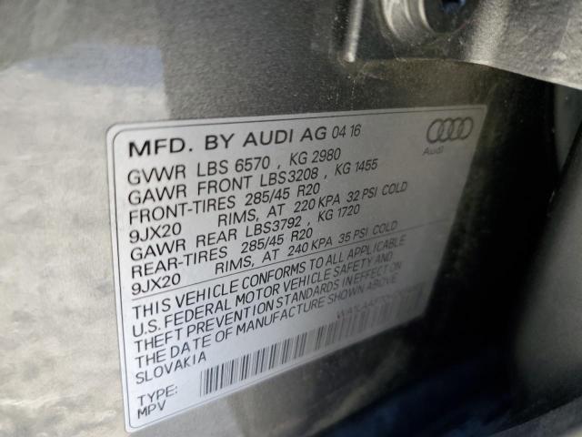 Photo 10 from auction – 2017 AUDI Q7 PREMIUM with VIN WA1LAAF70HD014502
