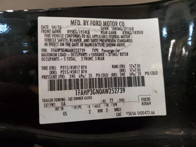 Photo 10 from auction – 2010 FORD FOCUS SES with VIN 1FAHP3GN0AW252739