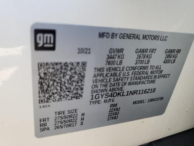 Photo 10 from auction – 2022 CADILLAC ESCALADE P with VIN 1GYS4DKL1NR116218